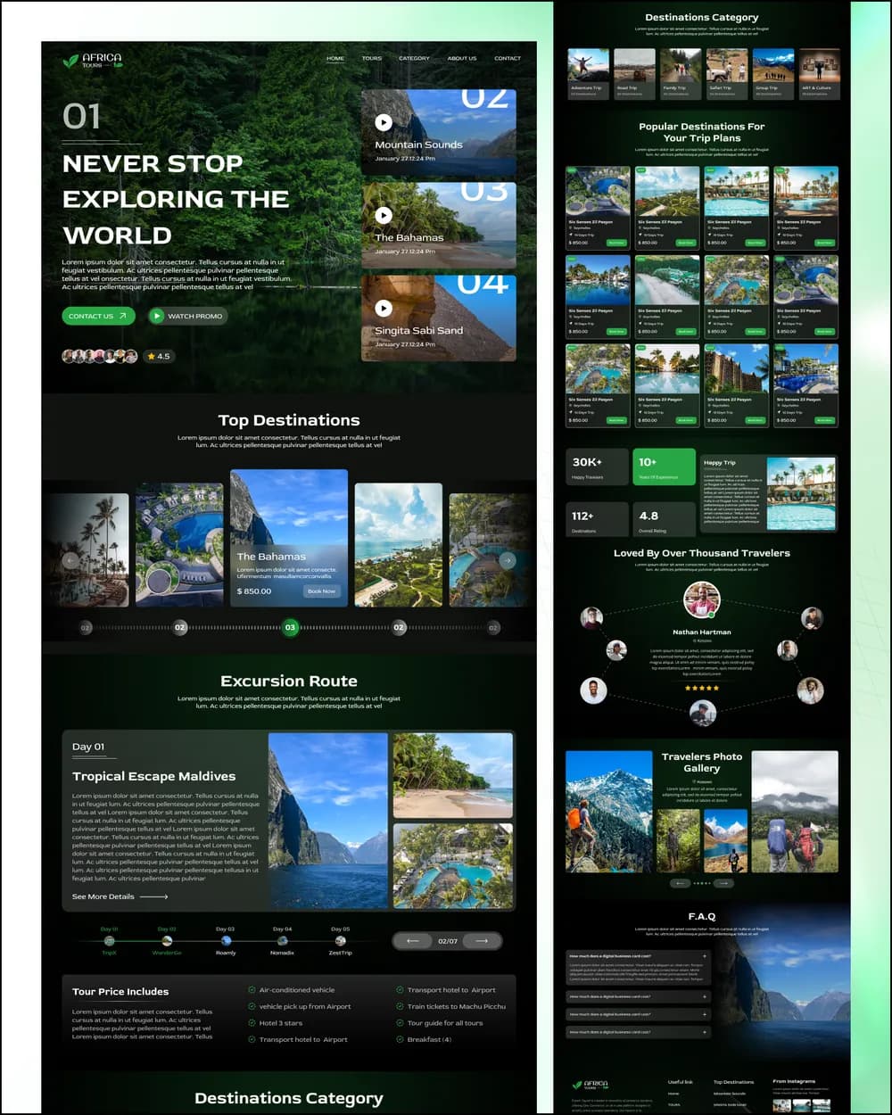 Africa Tours website design preview