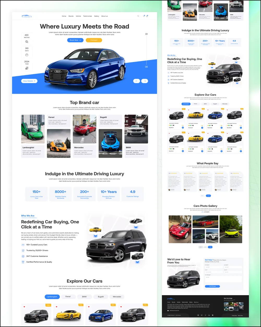 CarZone website design preview
