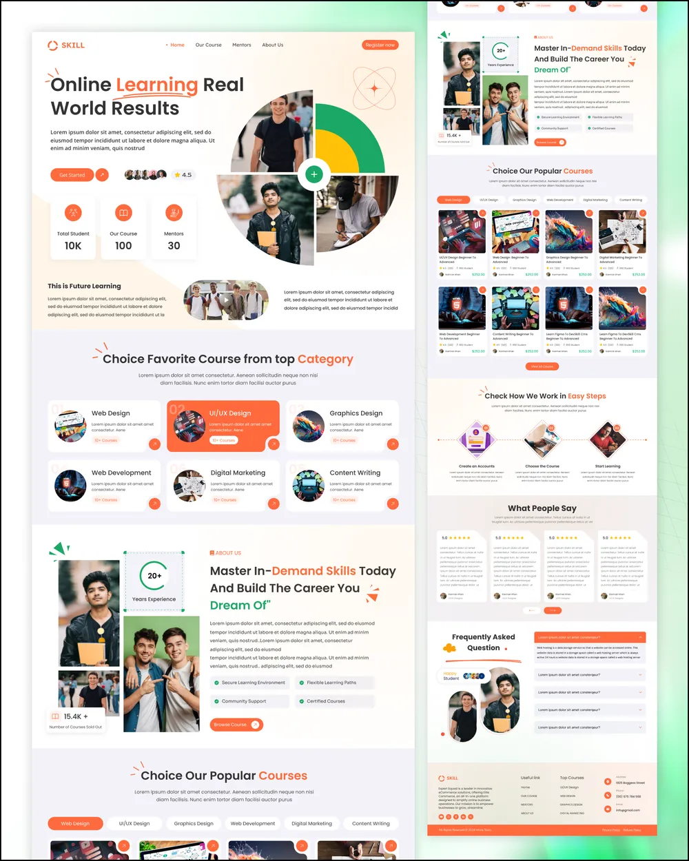 Skill Online Learning website design preview