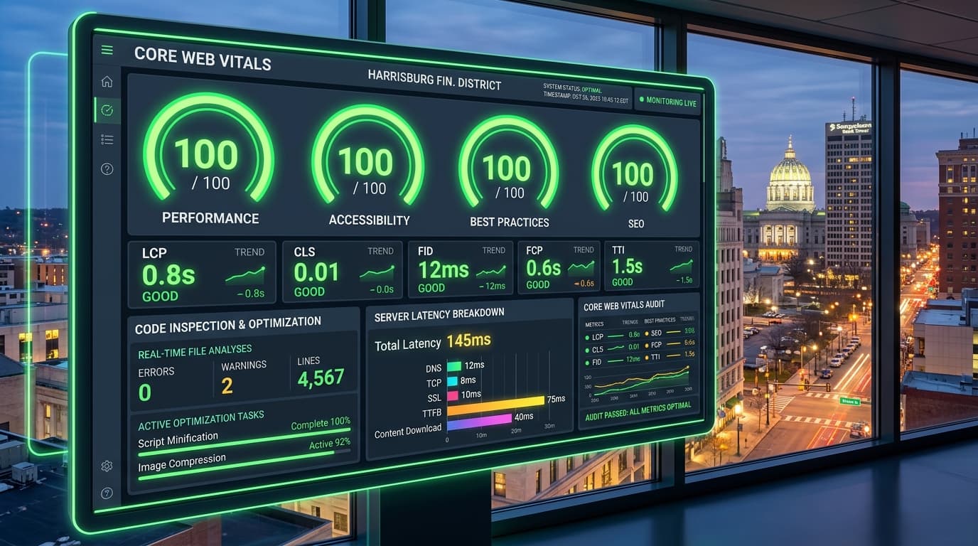 Case Study: Technical SEO Audit & Core Web Vitals Fix for a Harrisburg Financial Advisory Firm