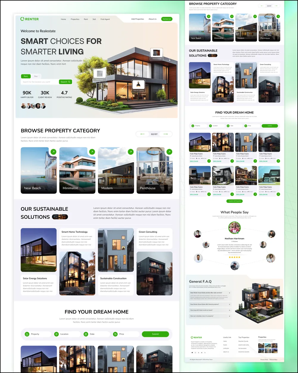 Renter Real Estate full page design preview